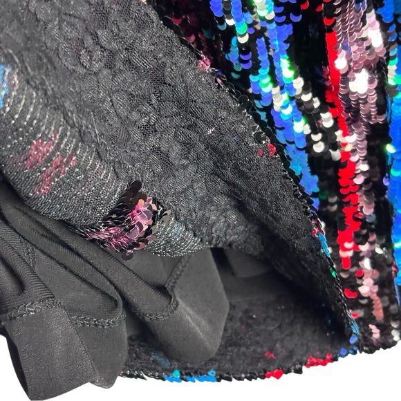 DRESS THE POPULATION LOLAMULTI SEQUIN BRUSH STROKE LONG SLEEVE MINI SHEATH DRESS - Picture 14 of 17